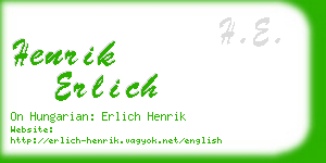 henrik erlich business card